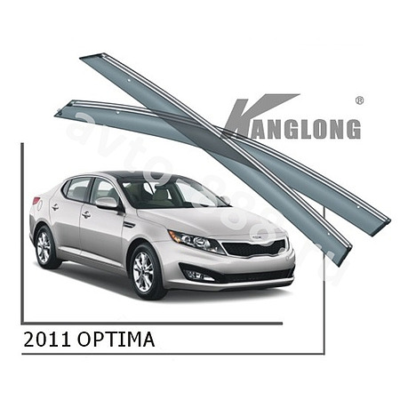 Ветровики оригинальные № ★ KIA OPTIMA  2011 (хром металл)