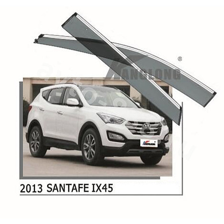 Ветровики оригинальные № ★ HYUNDAI SANTAFE / IX45  2013--2017 (хром металл)