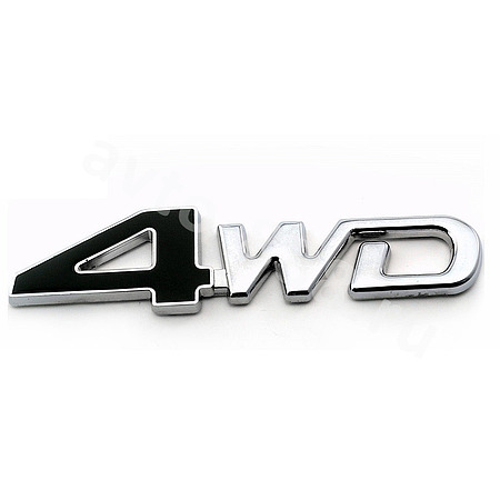 Надпись 4WD хром-чёрный TL-040A  125*33mm