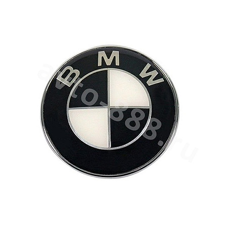 Эмблема BMW (Ø73мм) (бело-черный) BE-020