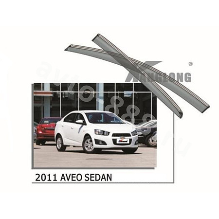 Ветровики оригинальные CHEVROLET AVEO (седан) 2011-- (хром)