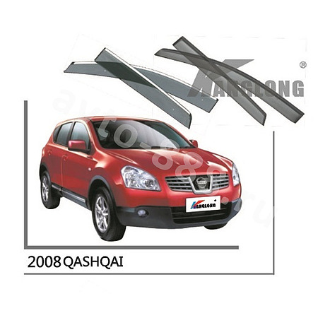 ★  Ветровики оригинальные NISSAN QASHQAI 07--10 (без хрома)