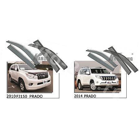 ★ Ветровики оригинальные TOYOTA PRADO FJ150 2010--(хром)