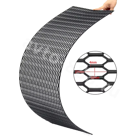 Сетка на решетку радиатора пластиковая черная (сота крупная) 1200*400мм ячейка 27x10мм