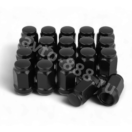 Гайка на колесо короткая HEX17,L33,12×1.5 (5шт) чёрный 13839