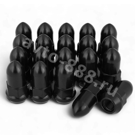 Гайка на колесо ПИКА HEX19,L46,5,14×1.5 (5шт) чёрный 13835