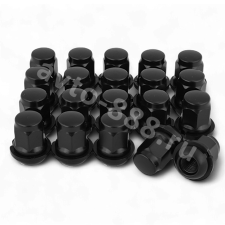 Гайка на колесо с прокладкой HEX19,L35,12×1.5 (5шт) чёрный 13837