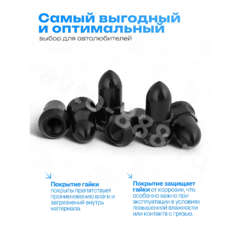 Гайка на колесо ПИКА HEX19,L45,12×1.5 (5шт) чёрный 13834 фото 4