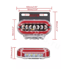 Фонари габаритные BD-4032 24V красный (4шт) - BD-4032 К фото 4