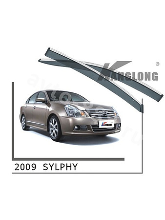 Ветровики оригинальные ★ NISSAN SYLPHY 2006-2011 (хром металл)