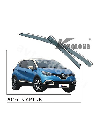 Ветровики оригинальные ★ RENAULT KAPTUR 2015 (хром металл)