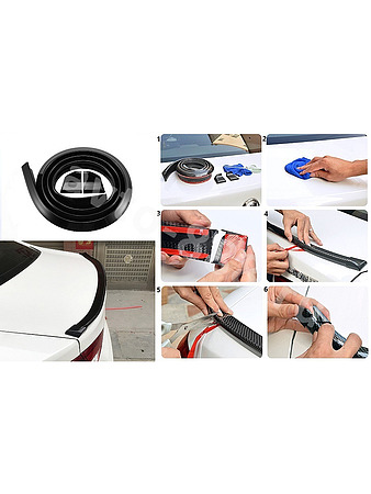 Спойлер (резина) универсальный чёрный 1,5м*4,5см