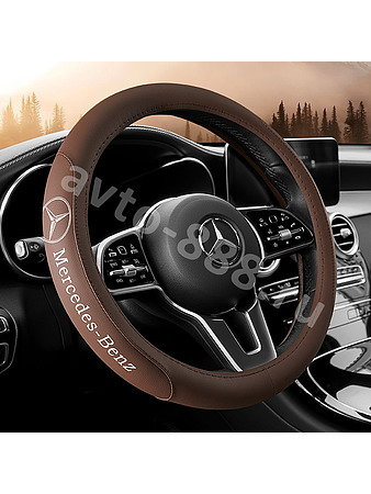 Оплётка на руль "MERCEDES" (М) коричневый р-р 37-38 см