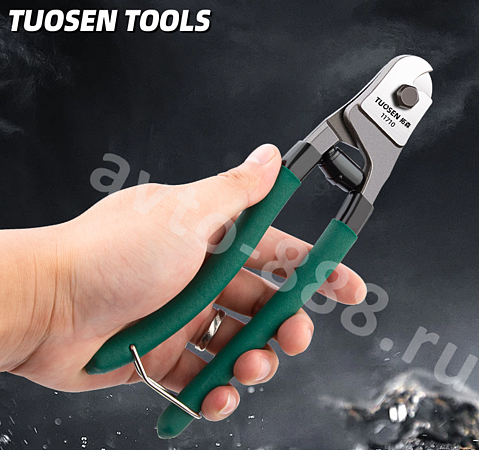 Кусачки-секатор для тросов с фиксатором прорезиненная ручка TUOSEN 11710
