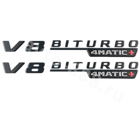Надпись V8 BITURBO 4MATIC 2 шт 225*25mm BNL-027B