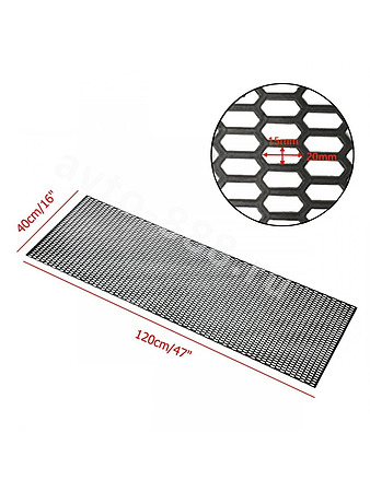 Сетка на решетку ячейка 15*18мм сота мелкая пластиковая чёрная (1200*400мм)