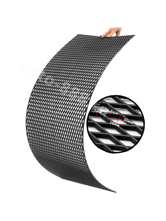 Сетка на решетку ячейка 10*30мм РОМБ пластиковая чёрная (1200*400мм)