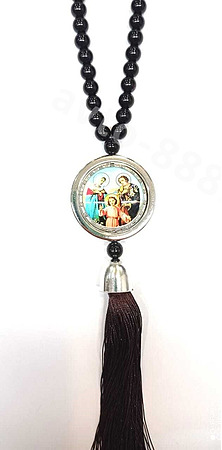 Подвеска на зеркало круглая хром, иконка вращается