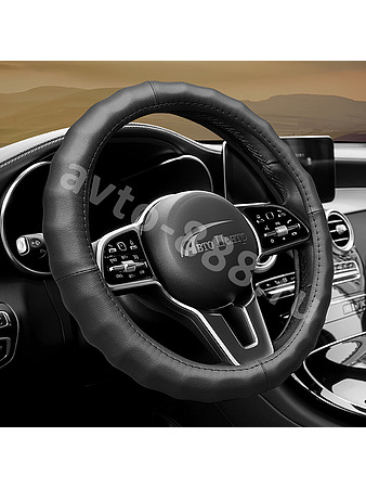 Оплётка на руль "под пальцы" НТ-005 (М) чёрный р-р 37-38 см