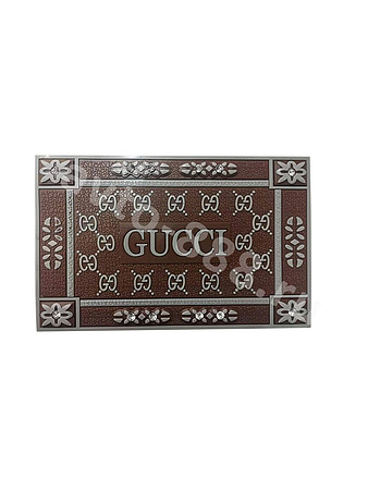 Коврик на панель противоскатный Gucci коричневый, стразы G-1 (упаковка 10 шт)