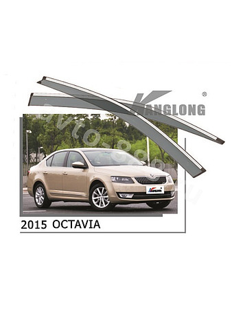 Ветровики оригинальные SKODA OCTAVIA 2015 (хром)