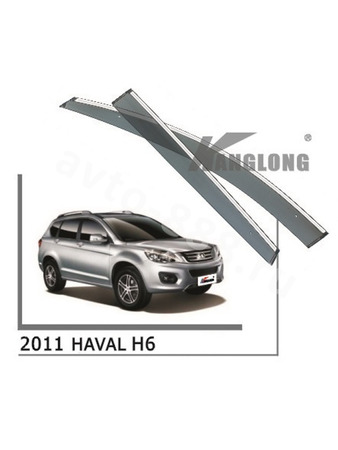 Ветровики оригинальные HOVER H6 2011 (хром)