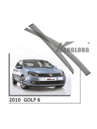 Ветровики оригинальные VOLKSWAGEN GOLF 6 10--… (хром)