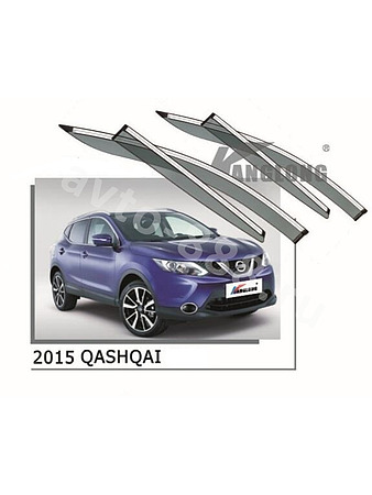 Ветровики оригинальные NISSAN QASHQAI 2014-... (хром)