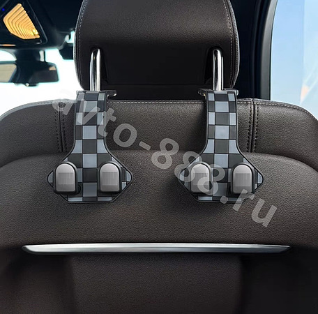 Крючок вешалка на подголовник автомобиля серый