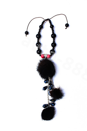 Подвеска на зеркало меховая коричневая