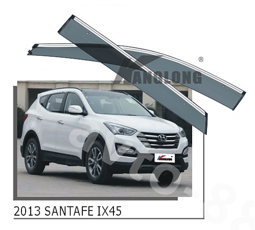 Ветровики оригинальные HYUNDAI SANTAFE 2013-- (хром)