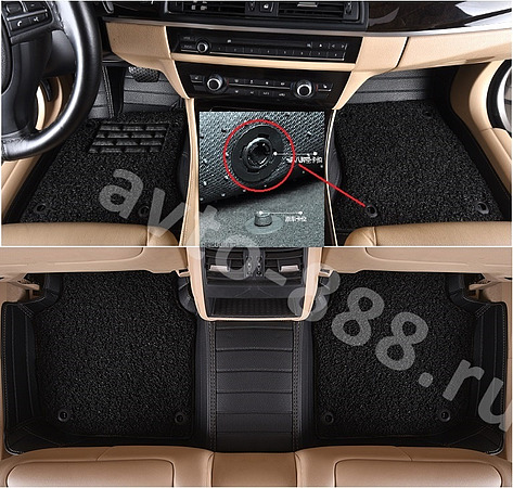 Ковры в салон TOYOTA VENZA 12-15 с подпятником (экокожа+сменный ворс)