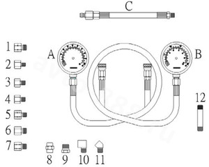 Тестер давления масла КПП 2 манометра фото 3
