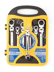 Набор гаечных ключей с трещоткой (шарнир), 7шт фото 2