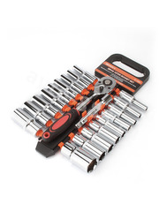 Набор торцевых головок 1/2" с трещоткой 20 предметов (длинный) фото 3