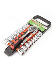 Набор торцевых головок 3/8 с трещоткой 20 предметов фото 2