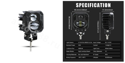 12V/24V (1шт) Дневные ходовые огни фото 2