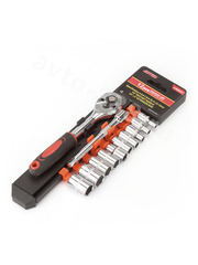 Набор торцевых головок 1/4" с трещоткой 12 предметов фото 4