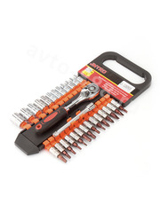 Набор торцевых головок 1/4" с трещоткой 28 предметов фото 2