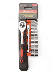 Набор торцевых головок 1/4" с трещоткой 12 предметов фото 5