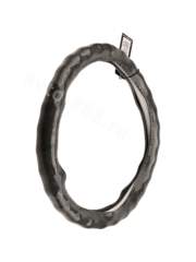 Оплётка на руль кож.зам. "под пальцы" мрамор НТ-07 (М) серый р-р 37-38 см (цена за 5 шт) фото 1