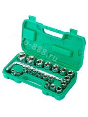 Набор торцевых насадок 21 предмет (зелёный) фото 1