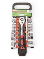 Набор торцевых головок 3/8 с трещоткой 20 предметов фото 3