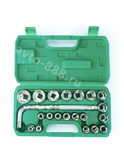Набор торцевых насадок 21 предмет (зелёный) фото 2