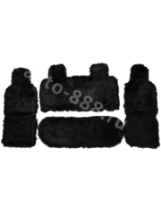 Комплект искусственный мех лохматый чёрный (4шт) фото 1