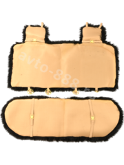 Комплект искусственный мех лохматый чёрный (4шт) фото 4