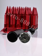 Комплект гаек-карандаш (лёгкие) R104 12*1,25 (20 шт, высота 55 мм) красные фото 8