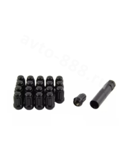 Секретки гайки 12*1,5  (комплект 20 шт, ключ 17) чёрный фото 6