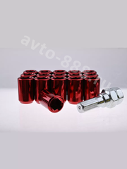 Секретки гайки R028 12*1,25 (16 шт, высота 32 мм, сквозная) красный фото 11