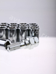 R028 12*1,5хром  Секретики гайки (16 шт, высота 32 мм, сквозная) фото 12